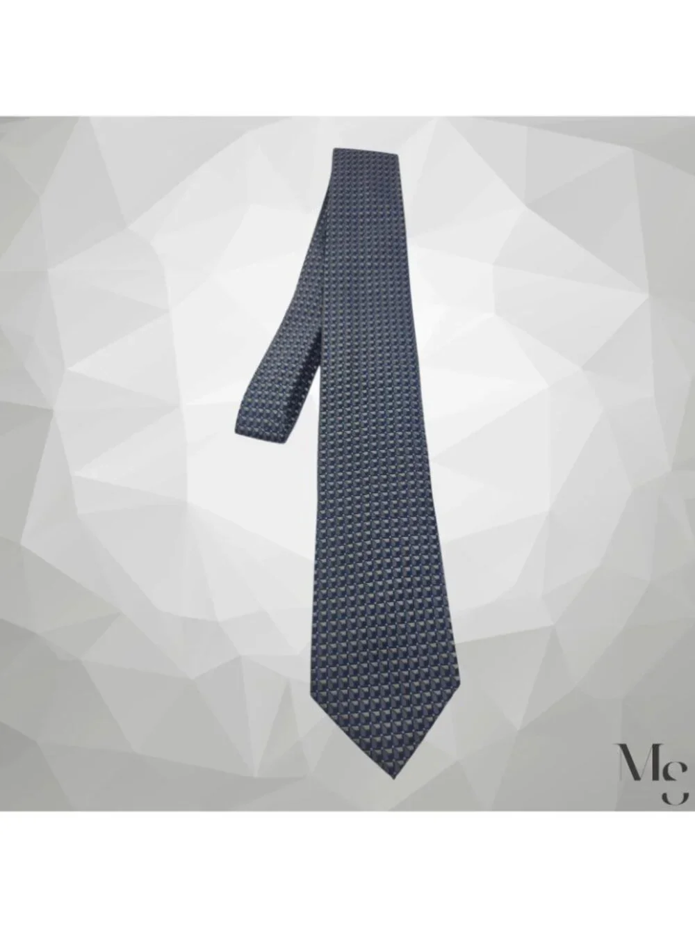 GUCCI Brown Geometric Silk Tie Made In Italy 58